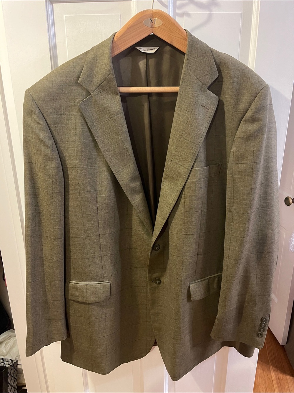 Classic Men’s Olive Green windowpane Blazer